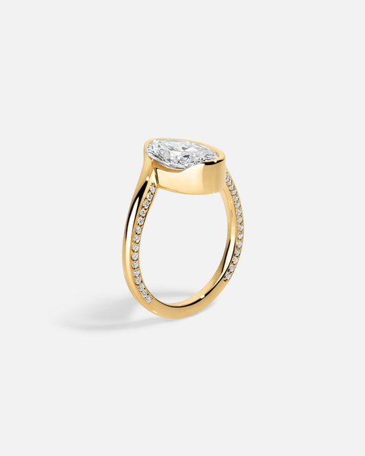 Marquise Cut Cluster Styled Lab Grown Diamond Engagement Ring