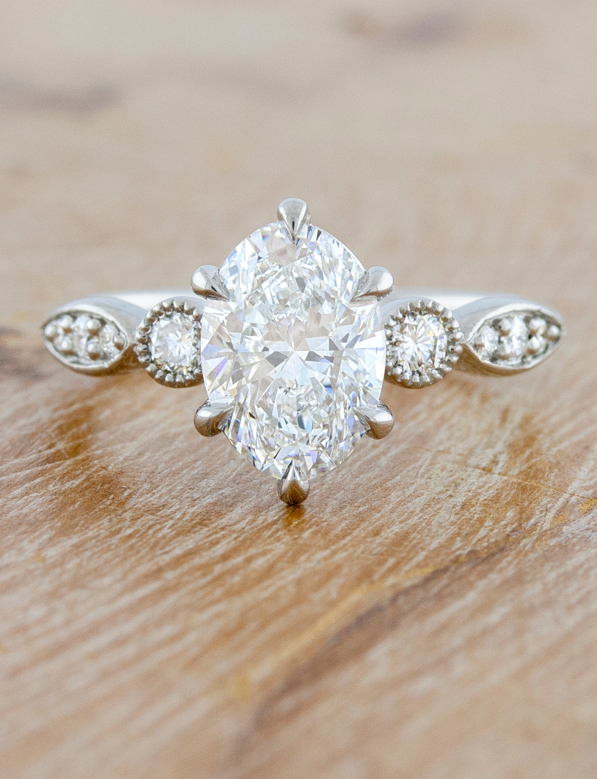 2 CT Round Three Stones Lab Grown Diamond Engagement Ring