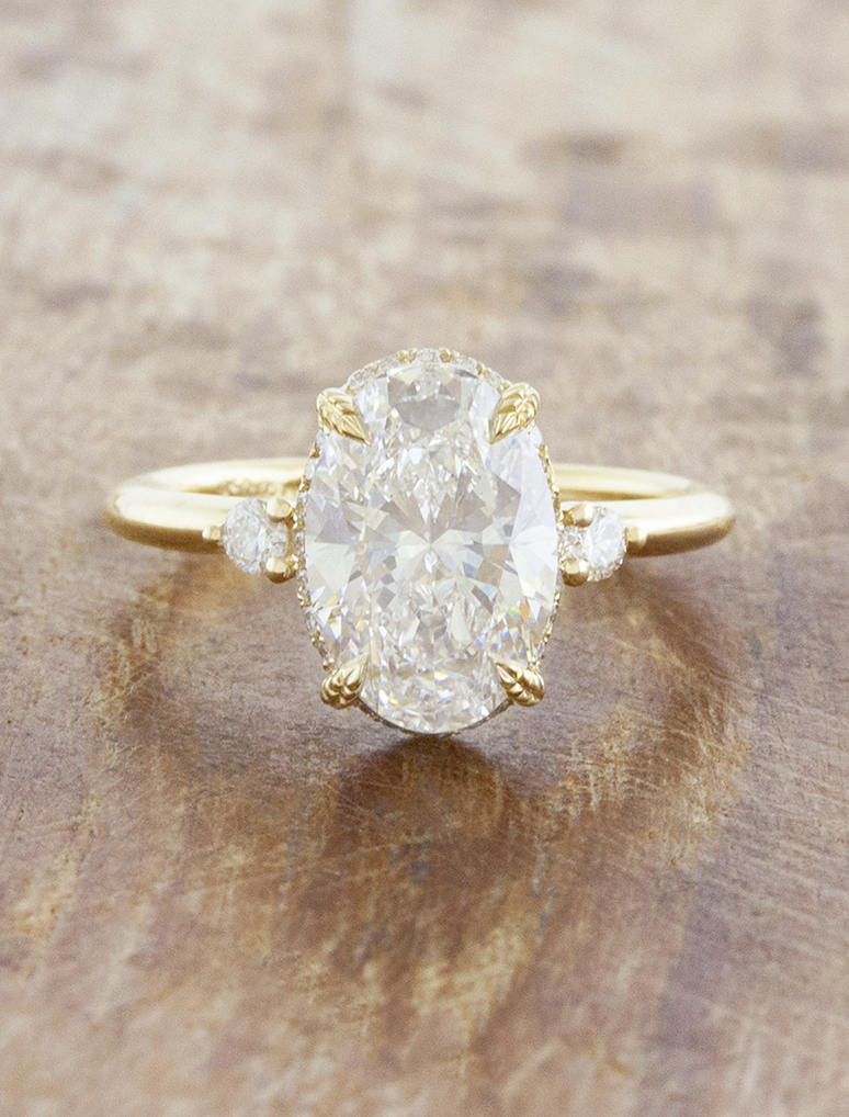 2 CT Round Three Stones Lab Grown Diamond Engagement Ring