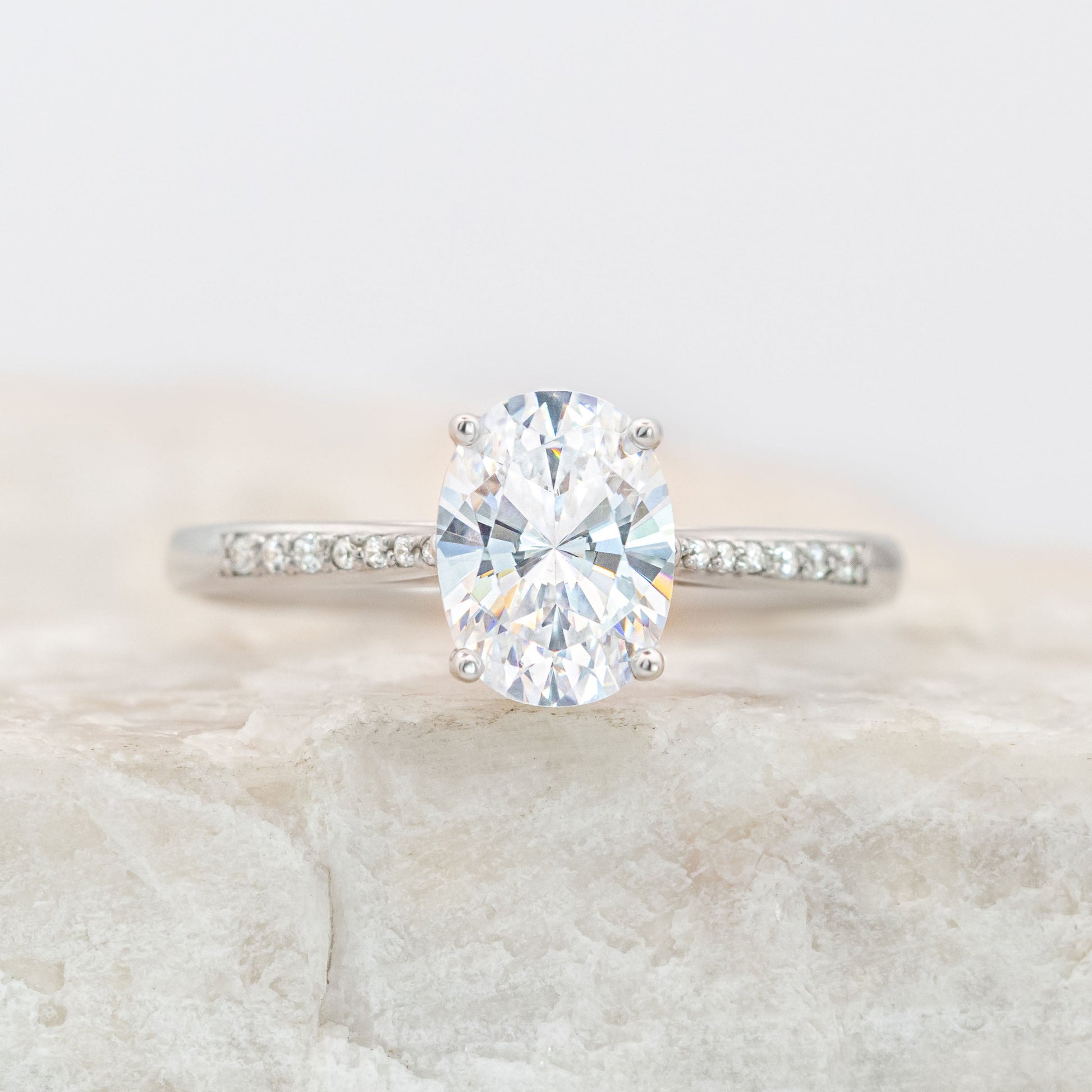 2 CT Round Three Stones Lab Grown Diamond Engagement Ring