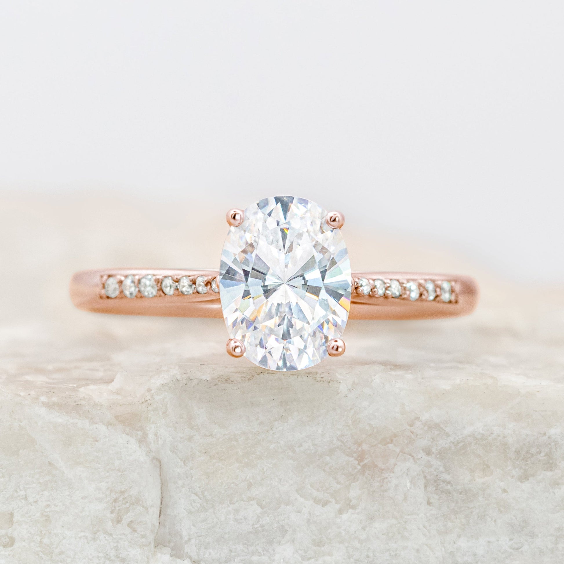 2 CT Round Three Stones Lab Grown Diamond Engagement Ring