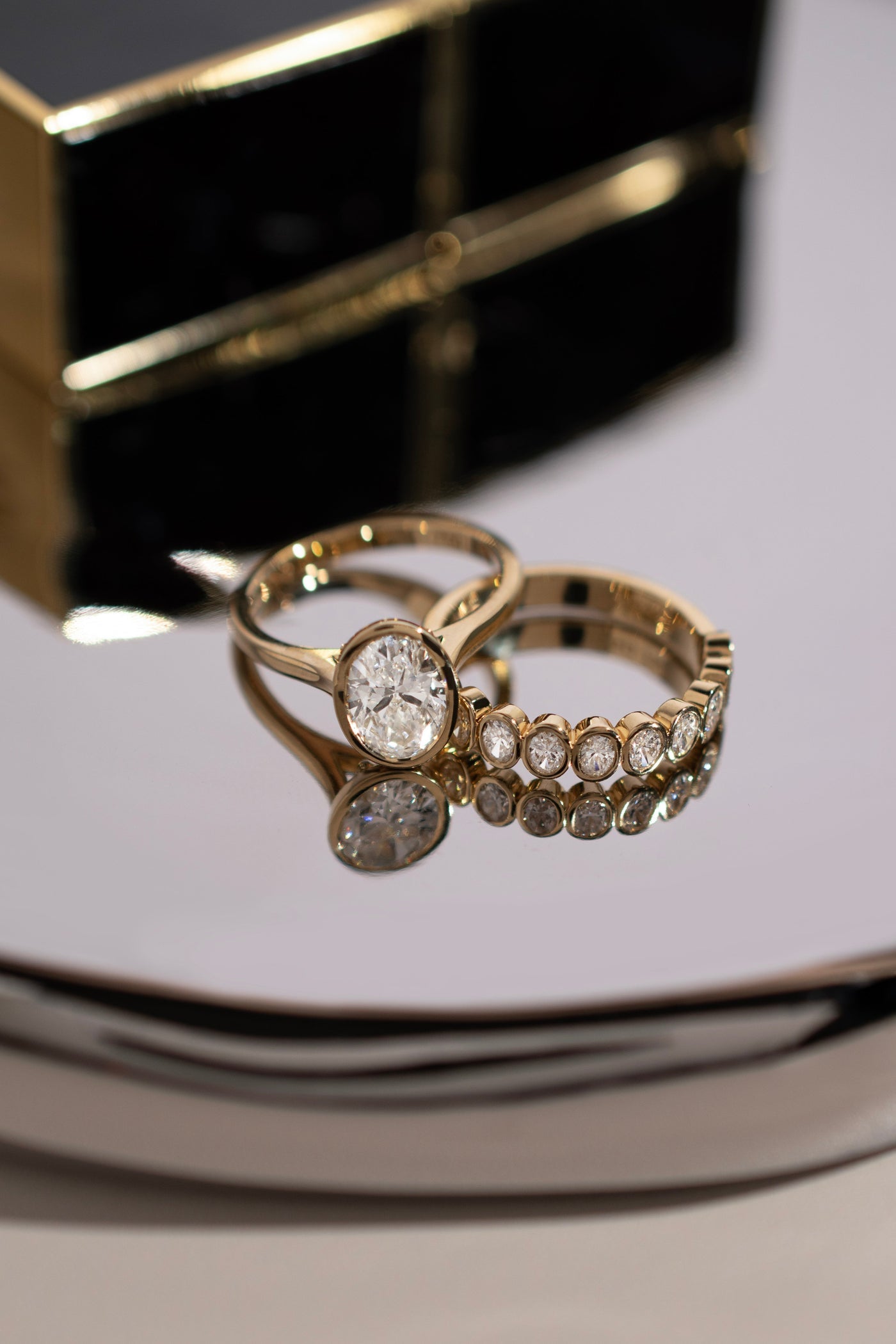 1.52 CT Oval Bezel Solitaire Lab Grown Diamond Engagement Ring