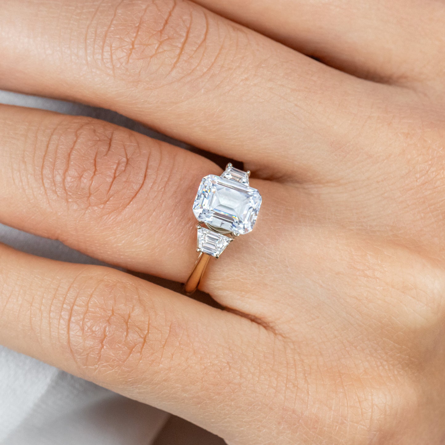 2 CT Round Three Stones Lab Grown Diamond Engagement Ring