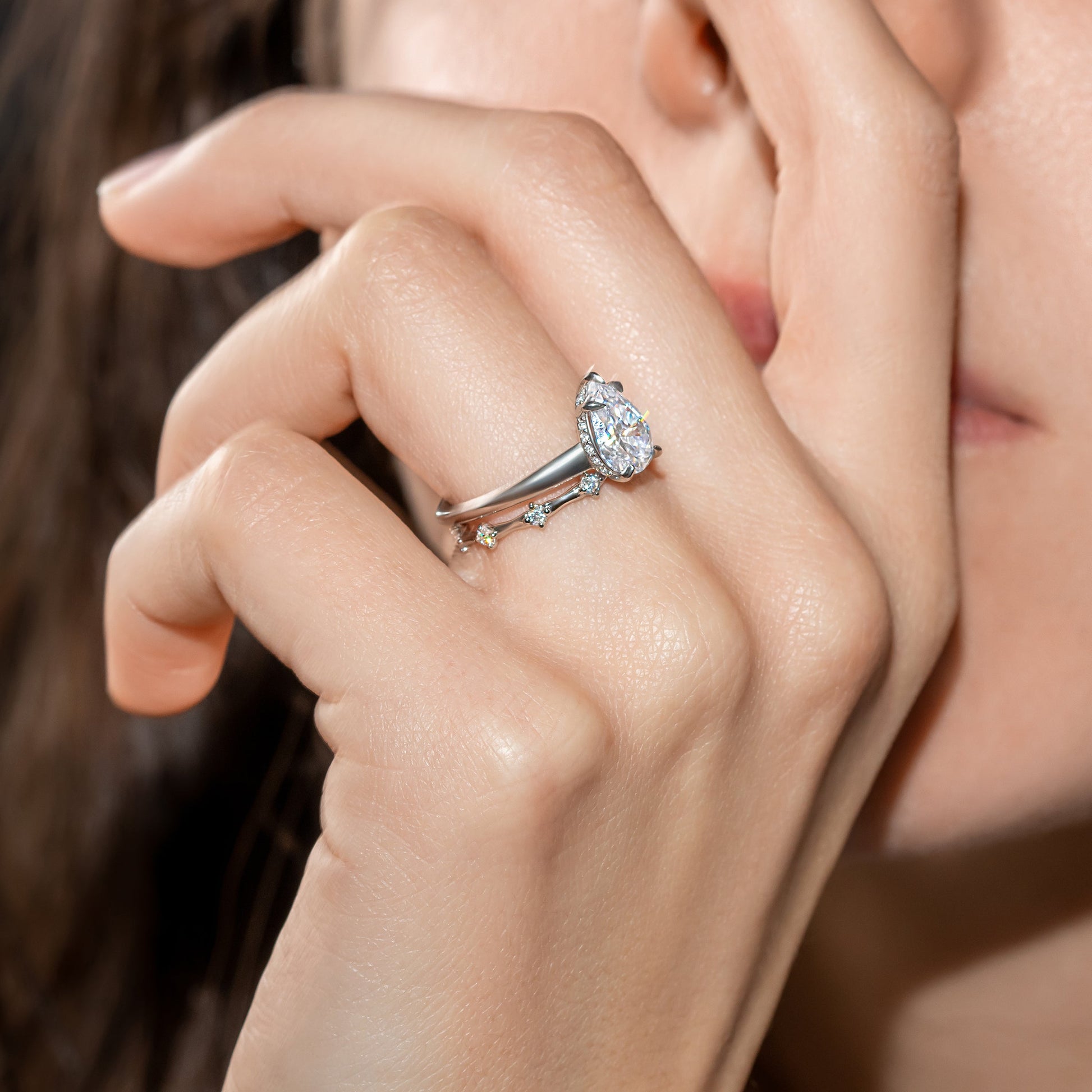 2 CT Round Three Stones Lab Grown Diamond Engagement Ring