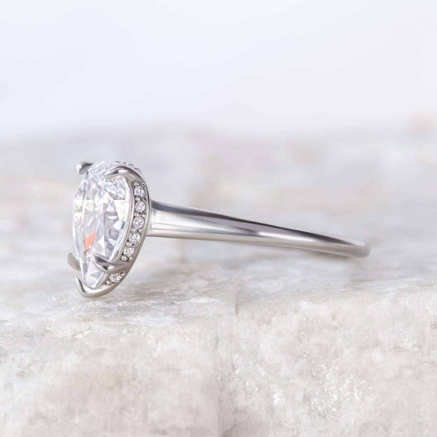2 CT Round Three Stones Lab Grown Diamond Engagement Ring