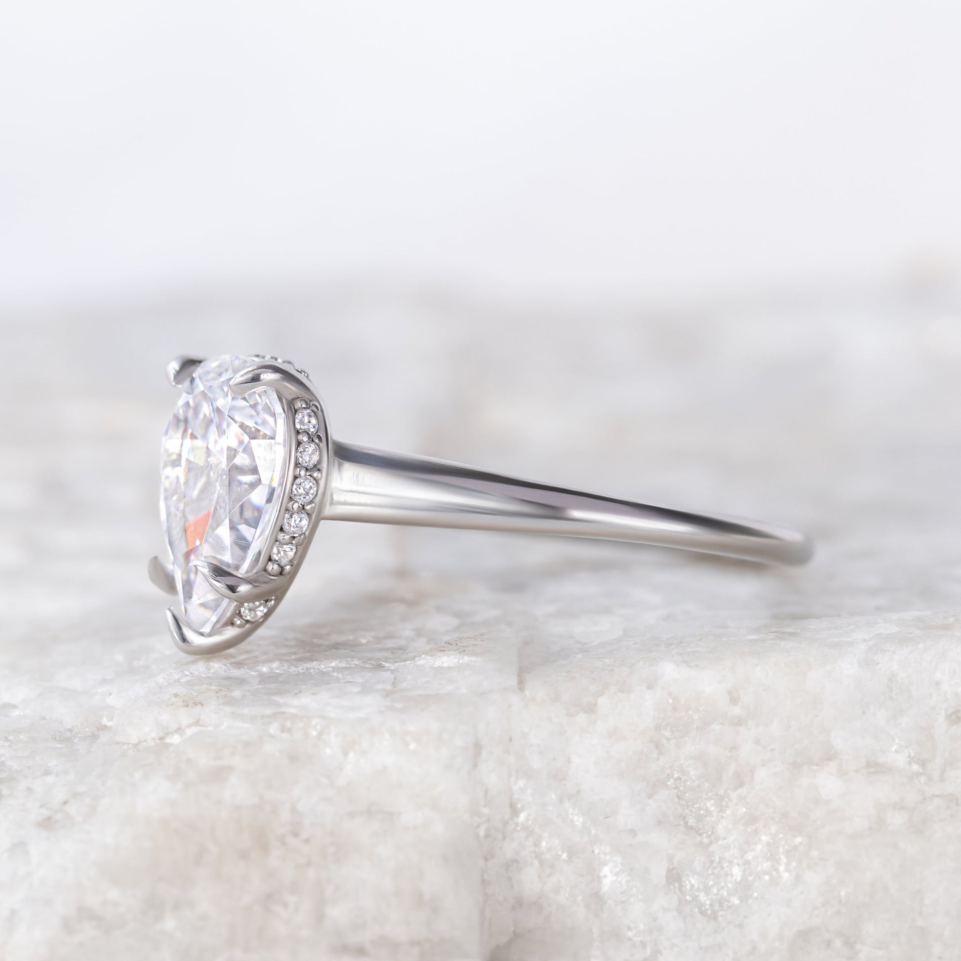 2 CT Round Three Stones Lab Grown Diamond Engagement Ring