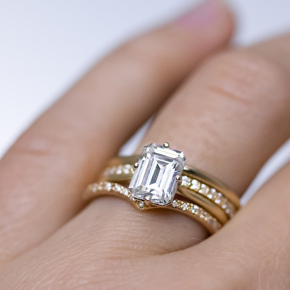 2 CT Round Three Stones Lab Grown Diamond Engagement Ring