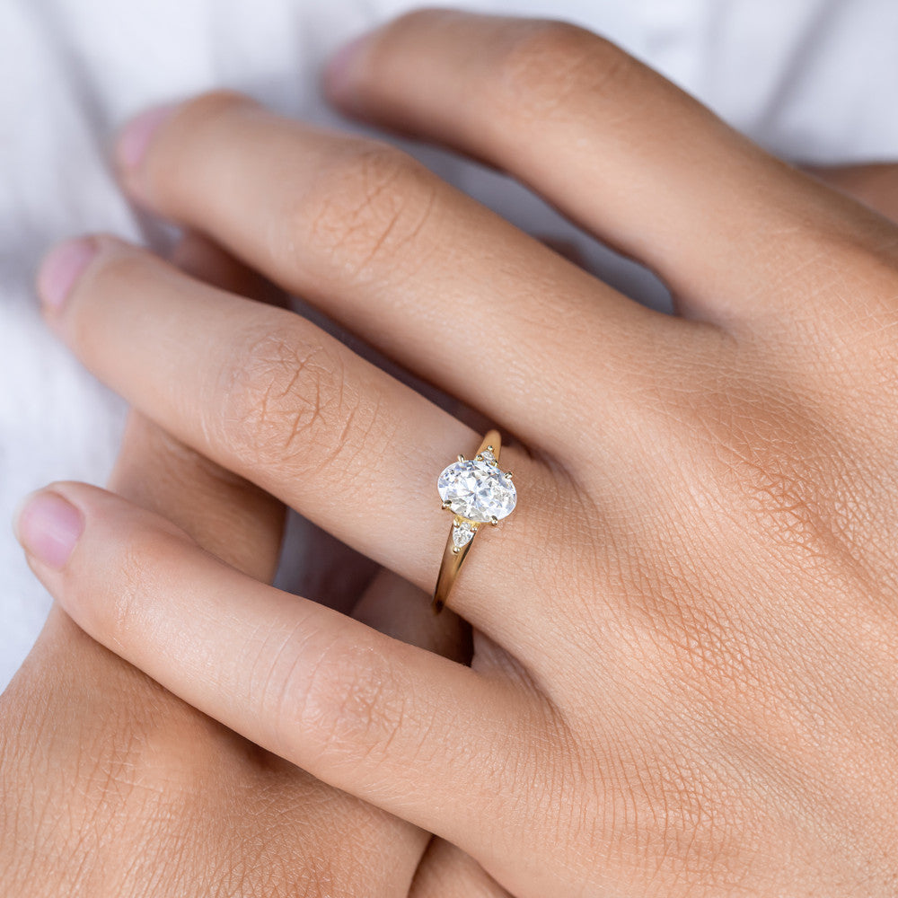 2 CT Round Three Stones Lab Grown Diamond Engagement Ring