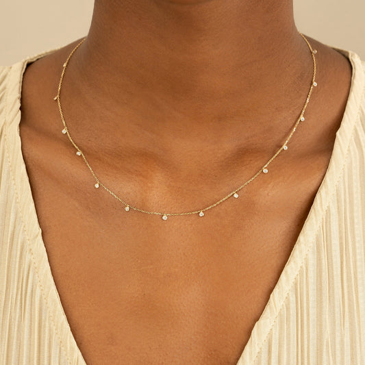 1.0 CT Round Bezel Solitaire Lab Grown Diamond Necklace