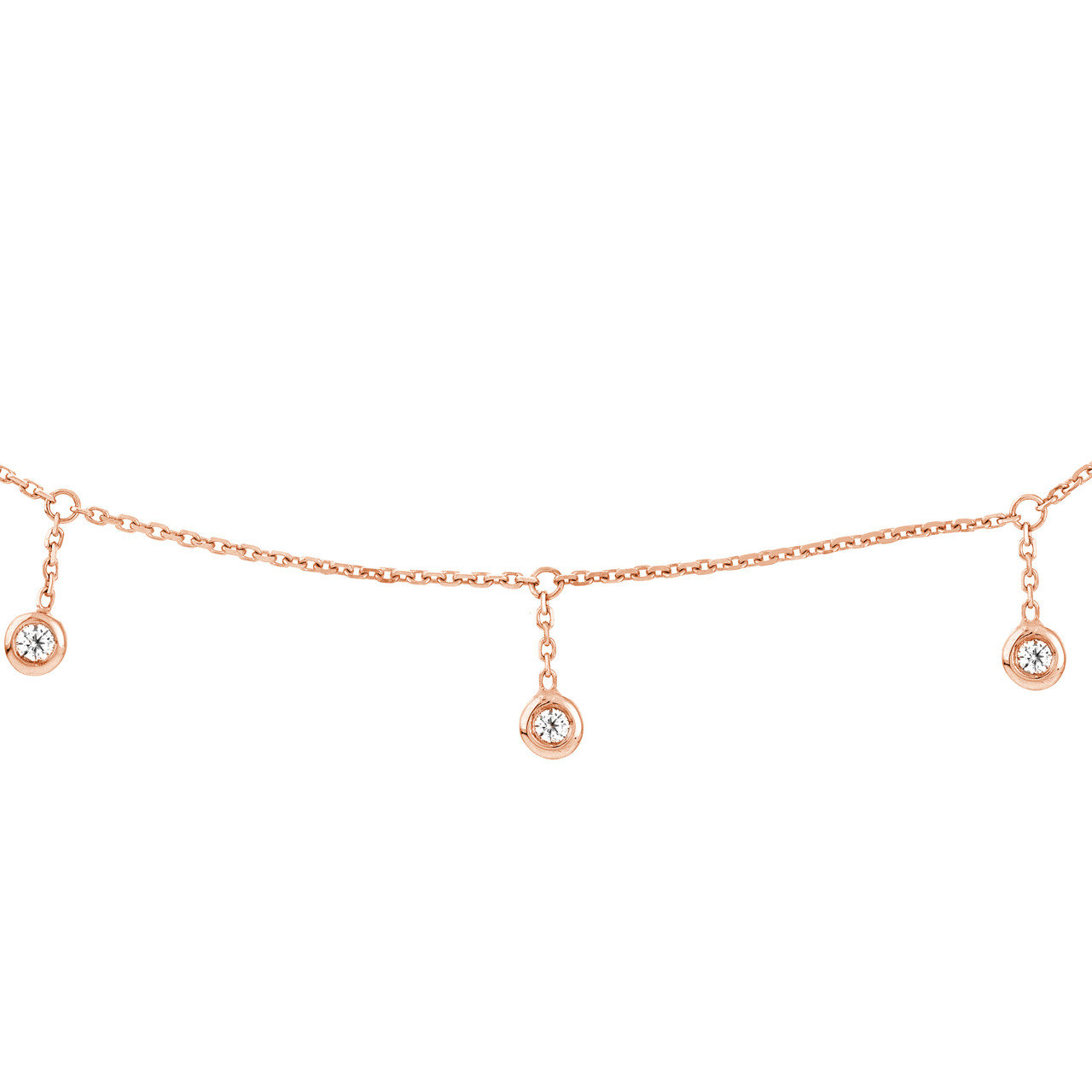 0.15 TCW Round Bezel Drop Moissanite Necklace 6