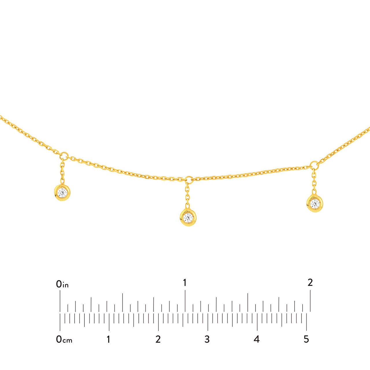 0.15 TCW Round Bezel Drop Moissanite Necklace 3