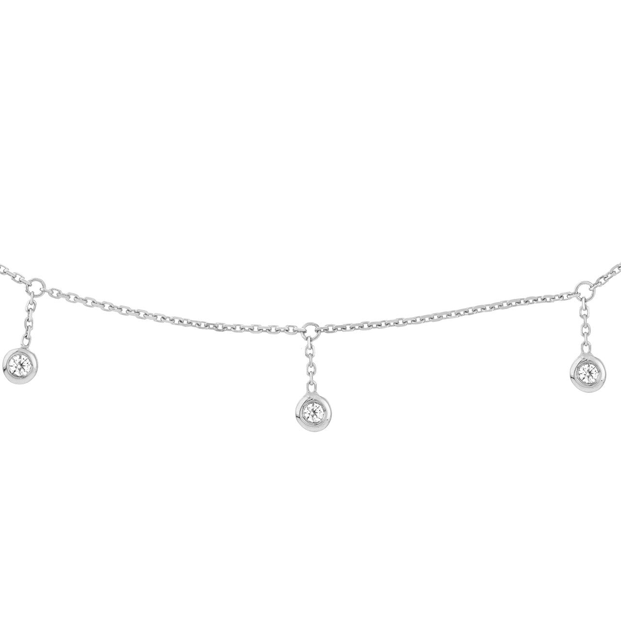0.15 TCW Round Bezel Drop Moissanite Necklace 11