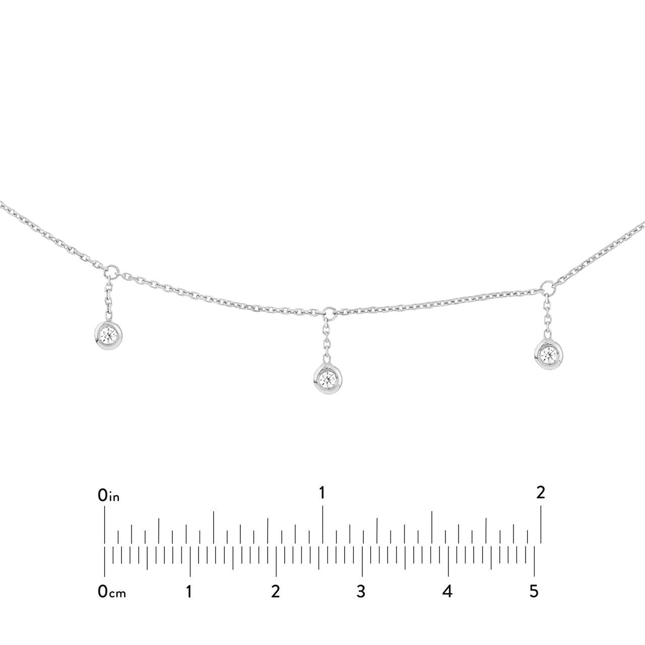 0.15 TCW Round Bezel Drop Moissanite Necklace 12