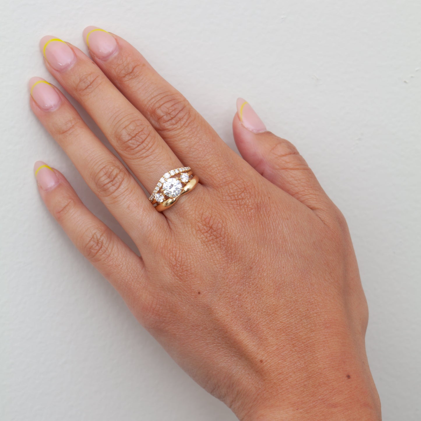 2 CT Round Three Stones Lab Grown Diamond Engagement Ring
