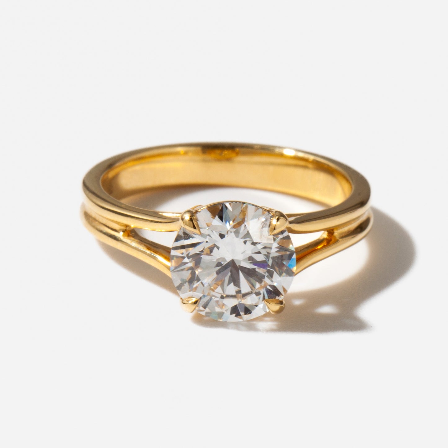 2 CT Round Three Stones Lab Grown Diamond Engagement Ring