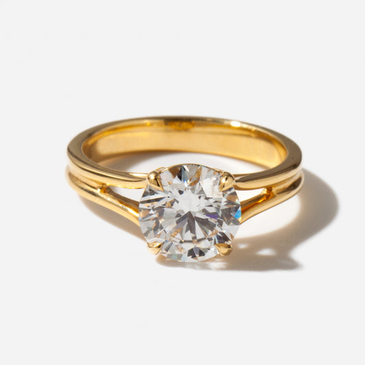 2 CT Round Three Stones Lab Grown Diamond Engagement Ring