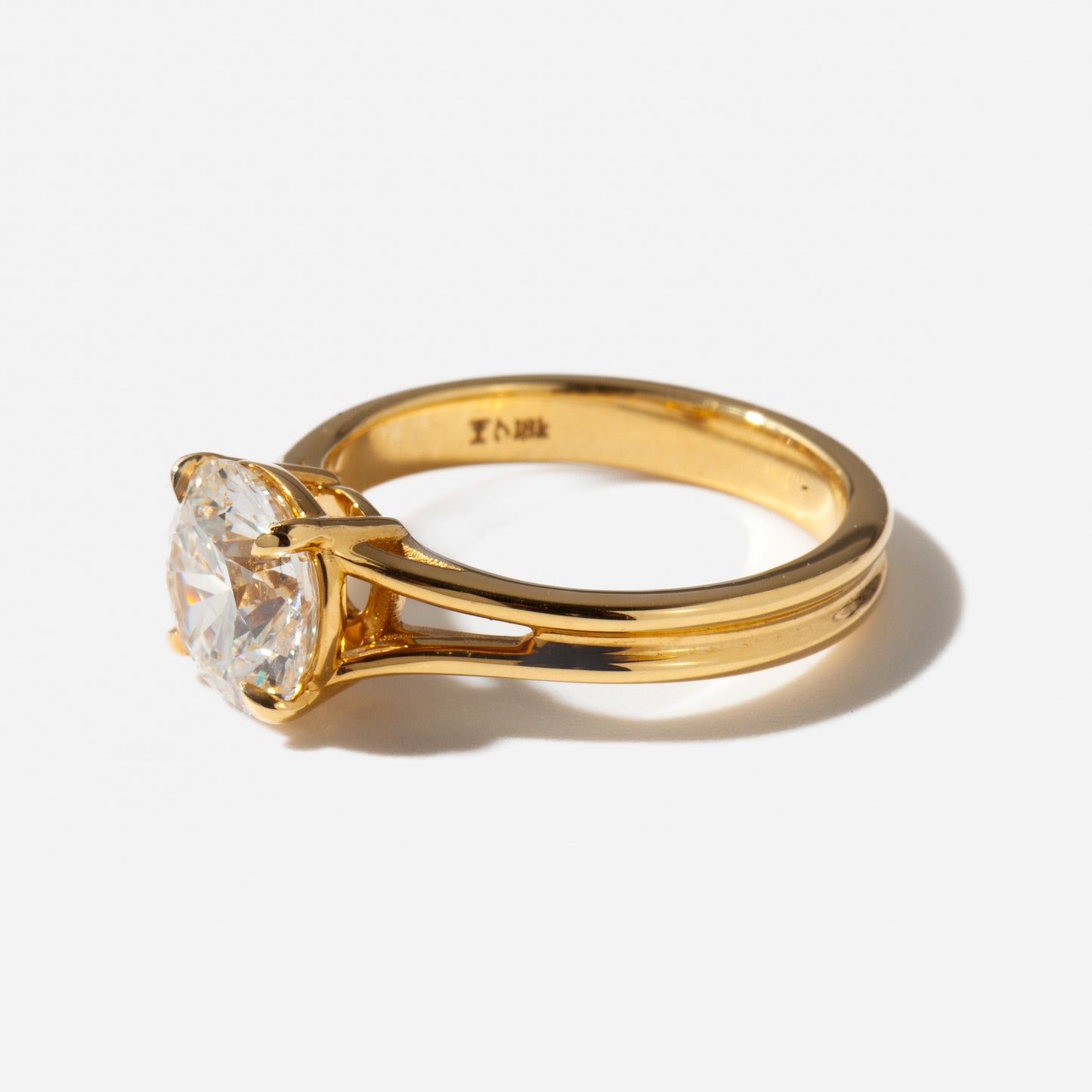 2 CT Round Three Stones Lab Grown Diamond Engagement Ring