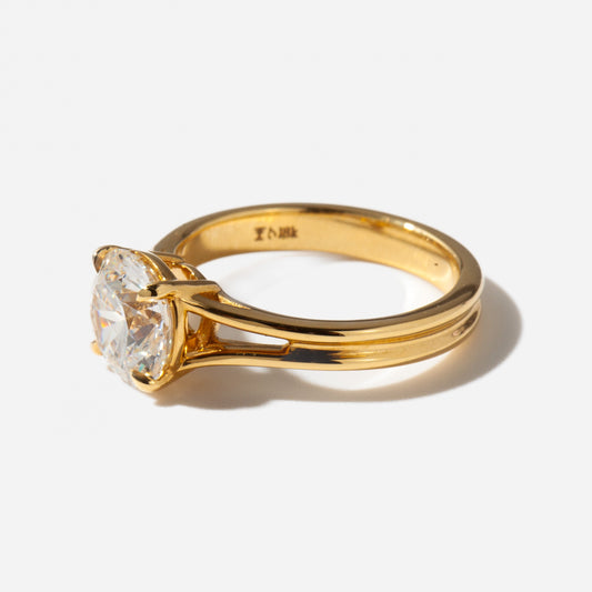 2 CT Round Three Stones Lab Grown Diamond Engagement Ring