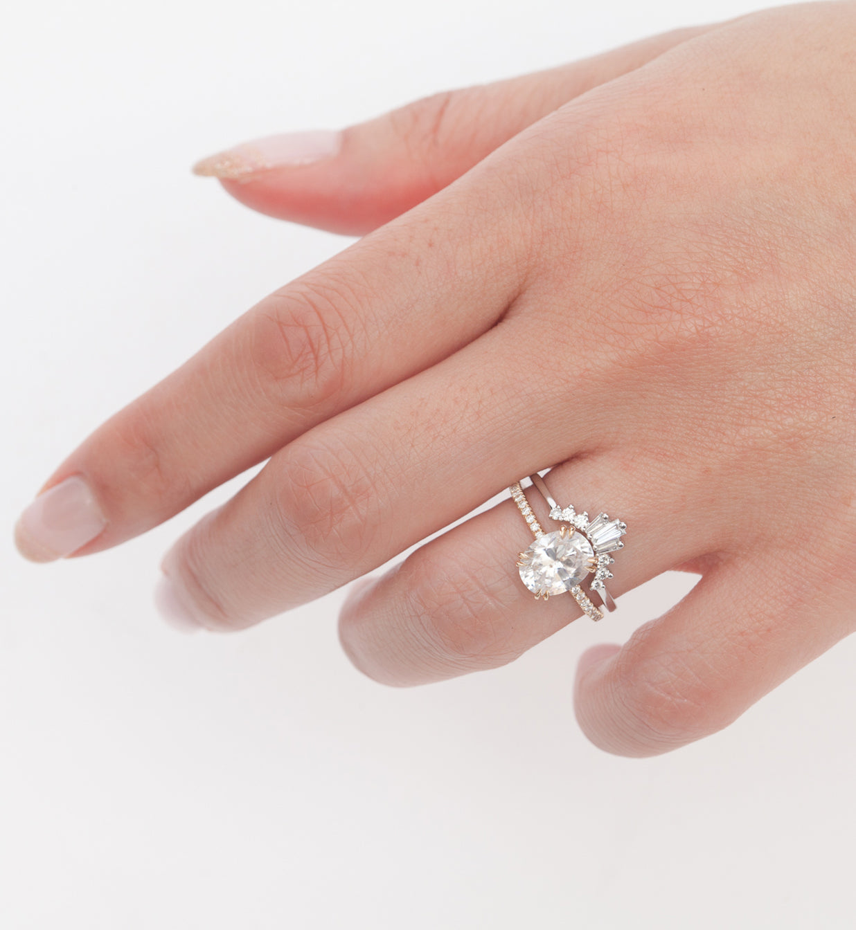 2 CT Round Three Stones Lab Grown Diamond Engagement Ring