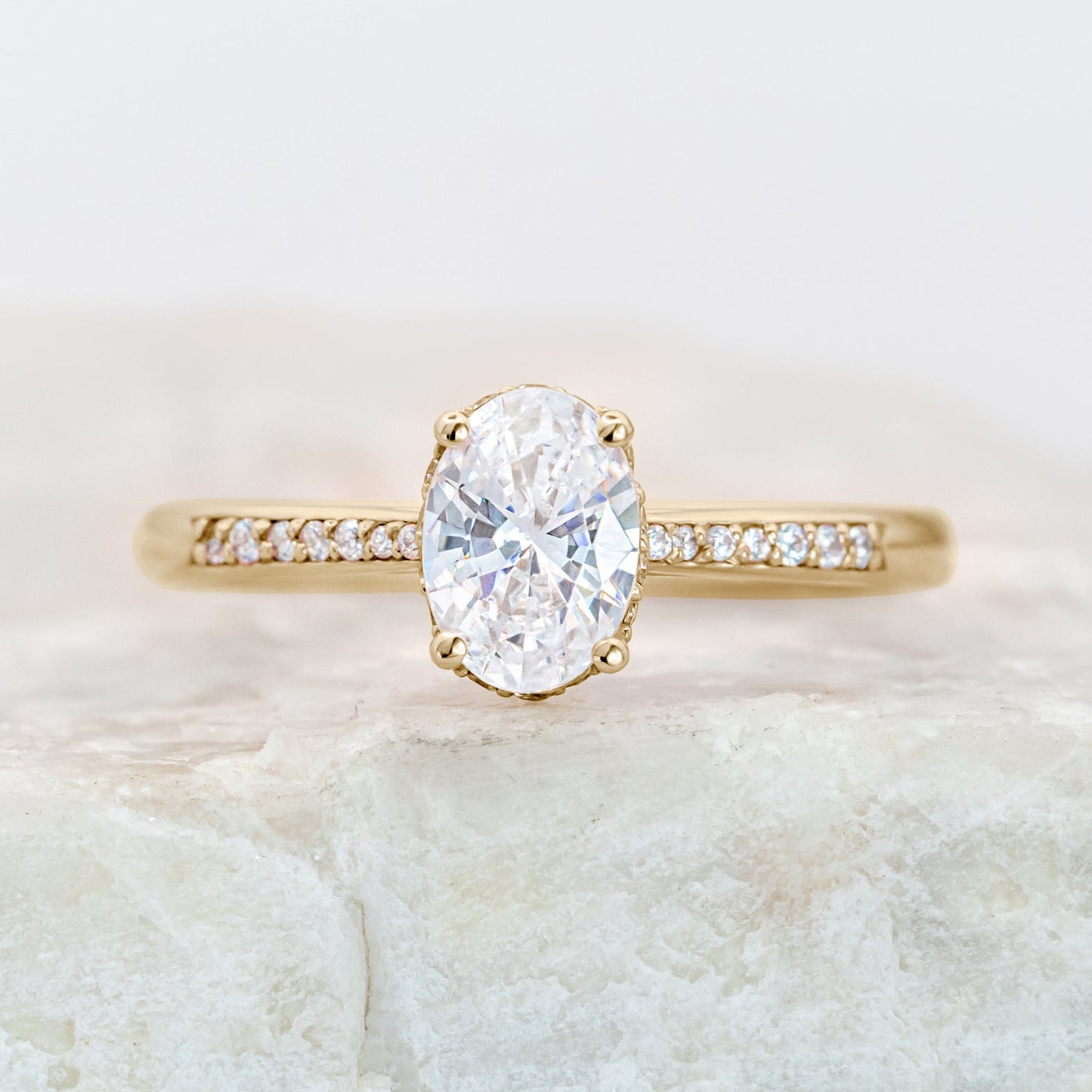 2 CT Round Three Stones Lab Grown Diamond Engagement Ring