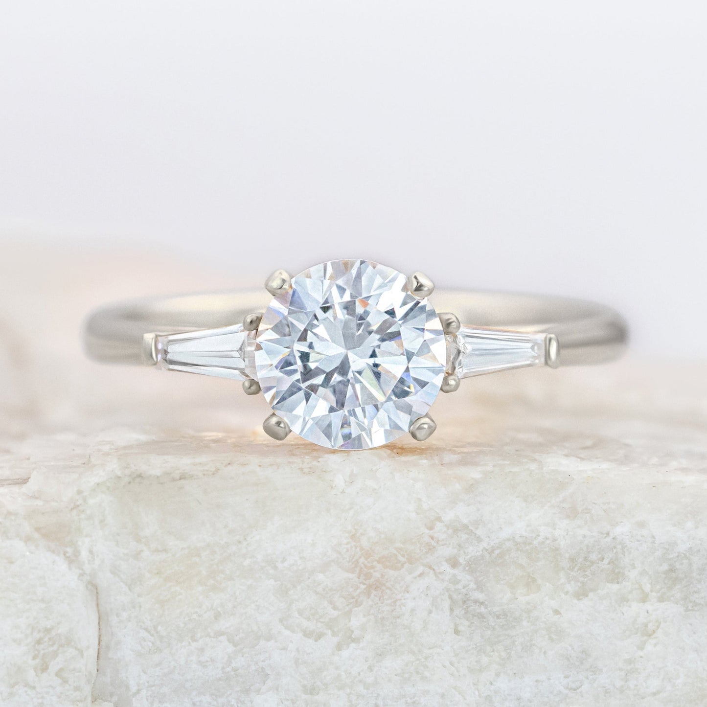 2 CT Round Three Stones Lab Grown Diamond Engagement Ring