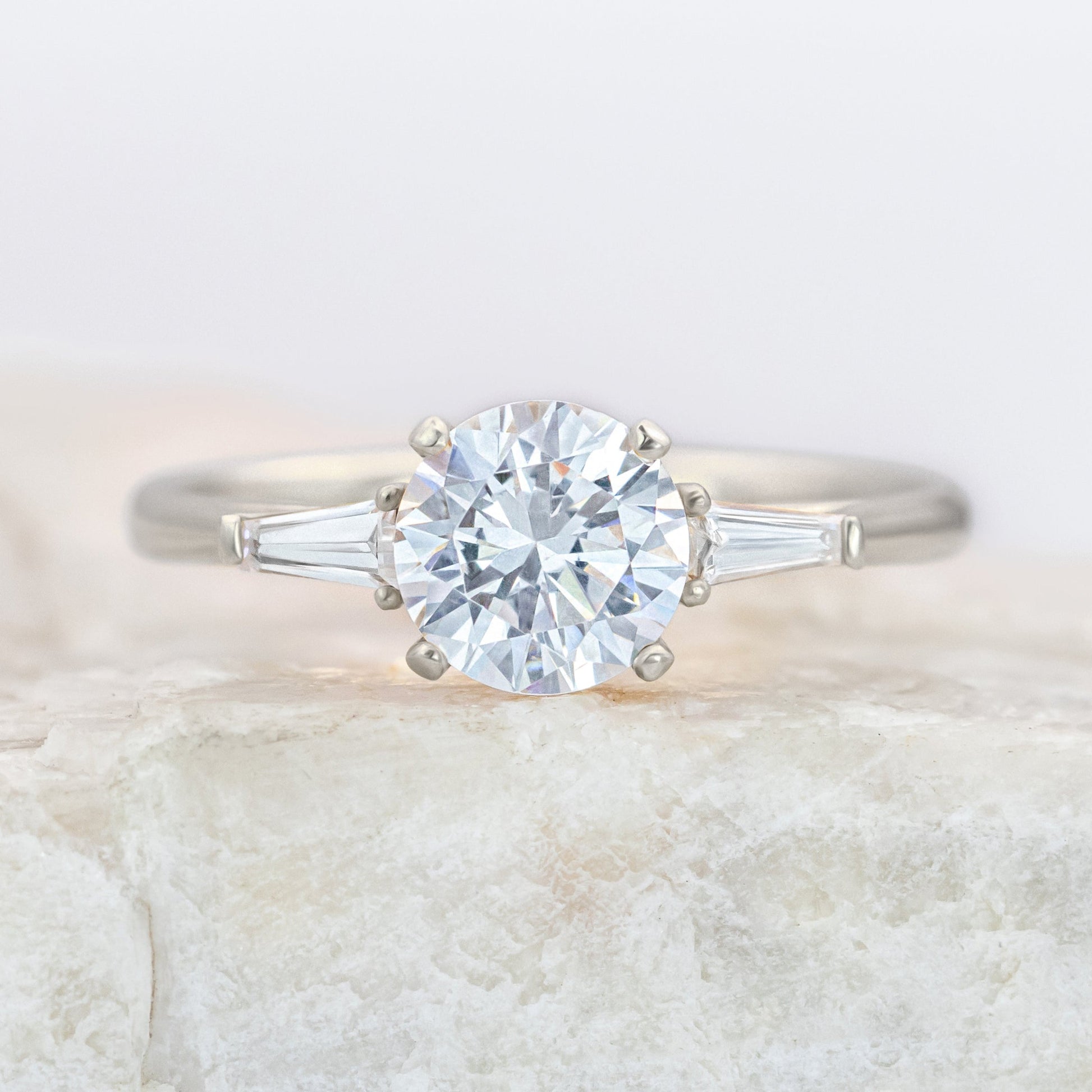 2 CT Round Three Stones Lab Grown Diamond Engagement Ring