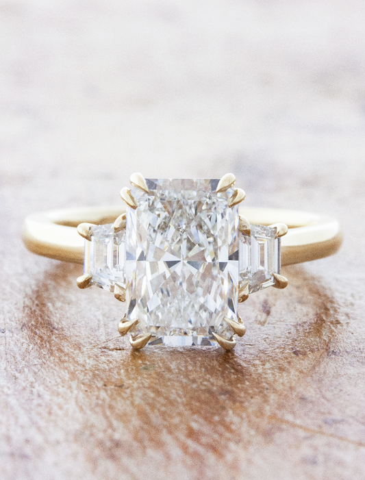 2 CT Round Three Stones Lab Grown Diamond Engagement Ring