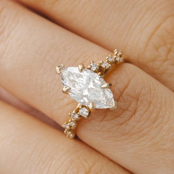 2 CT Round Three Stones Lab Grown Diamond Engagement Ring