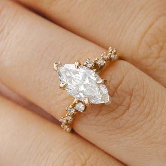 2 CT Round Three Stones Lab Grown Diamond Engagement Ring