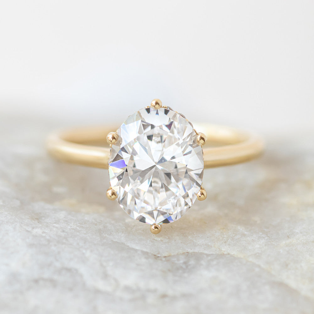 2 CT Round Three Stones Lab Grown Diamond Engagement Ring