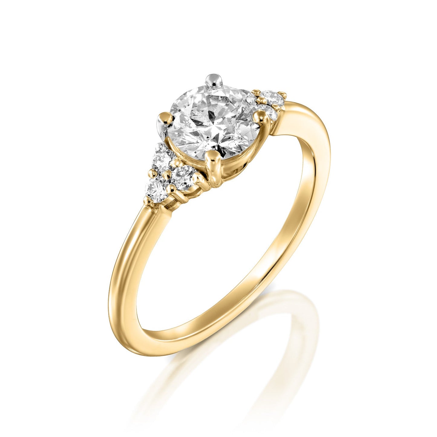 2 CT Round Three Stones Lab Grown Diamond Engagement Ring