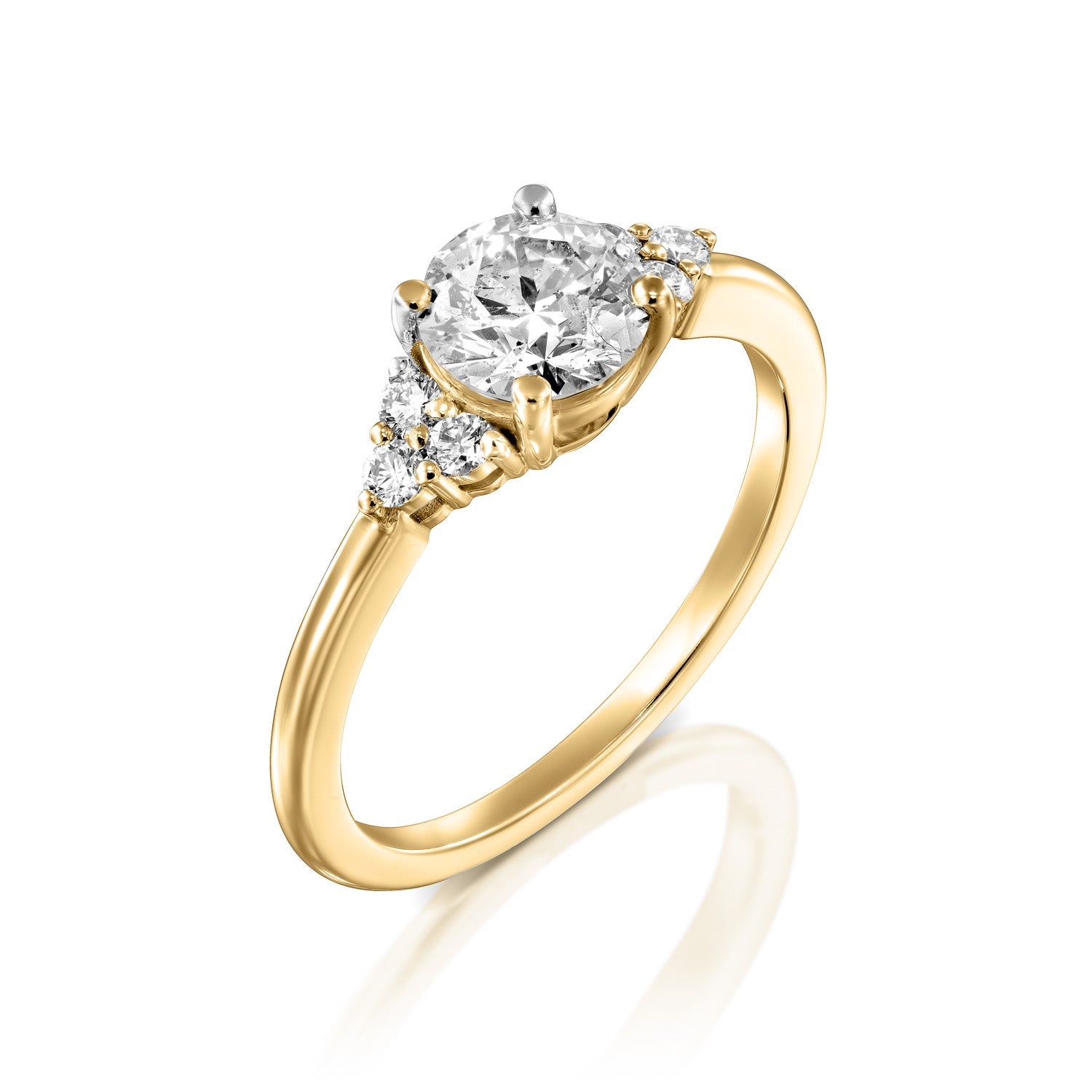 2 CT Round Three Stones Lab Grown Diamond Engagement Ring