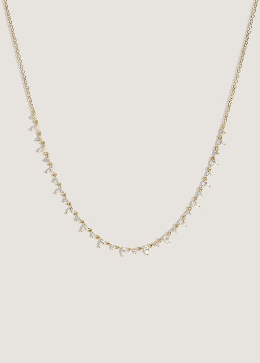 3 TCW Round Lab Grown Diamond Raw Tennis Necklace