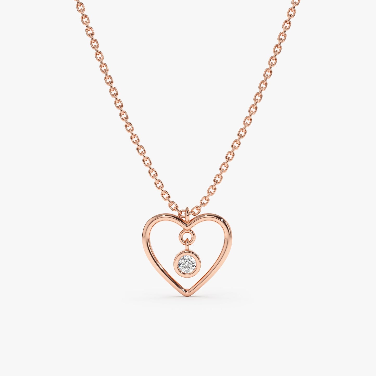 1.0 CT Round Bezel Solitaire Lab Grown Diamond Necklace