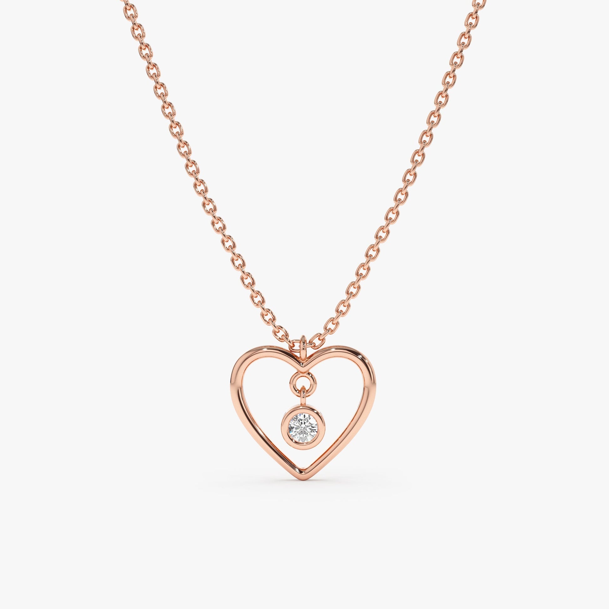 1.0 CT Round Bezel Solitaire Lab Grown Diamond Necklace
