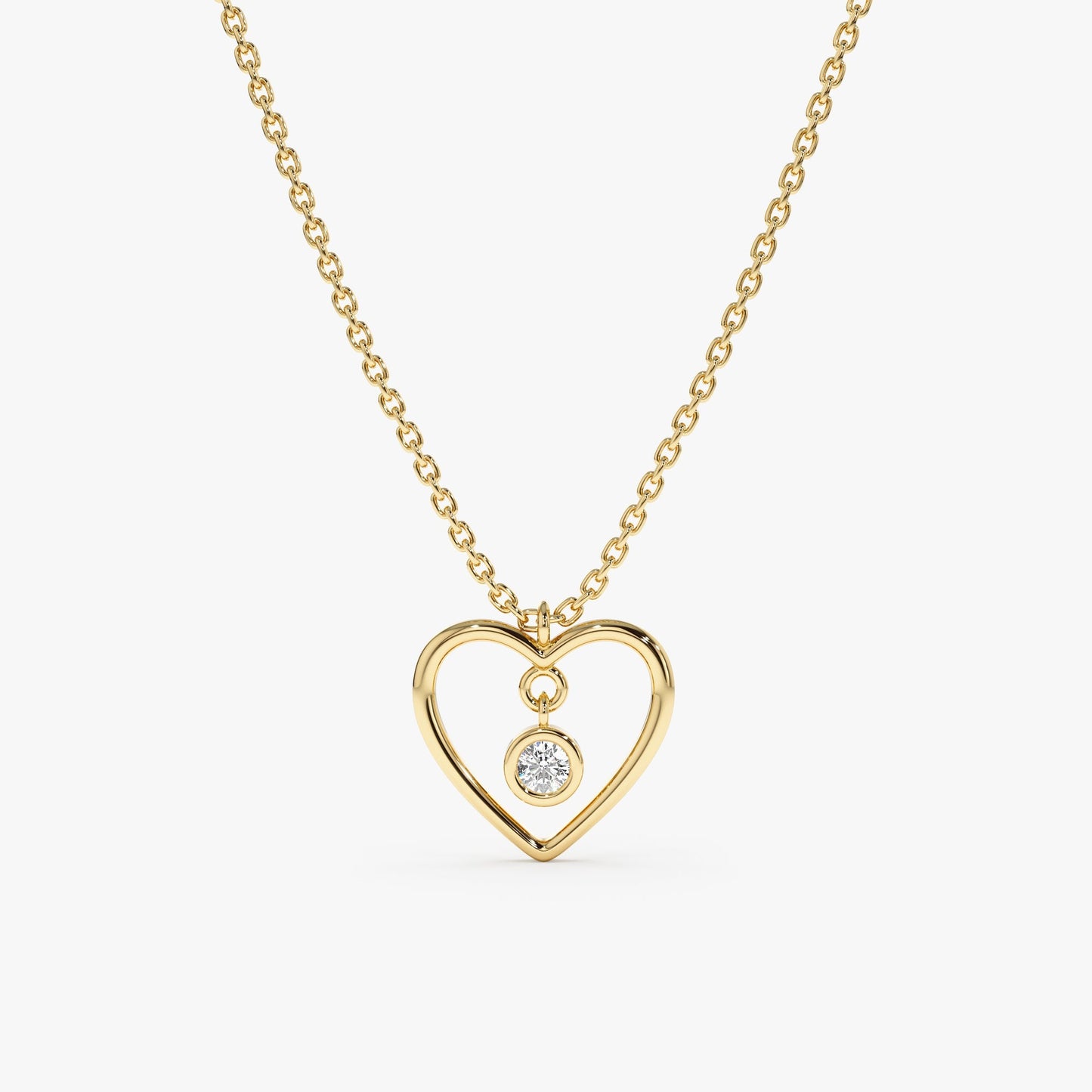 1.0 CT Round Bezel Solitaire Lab Grown Diamond Necklace