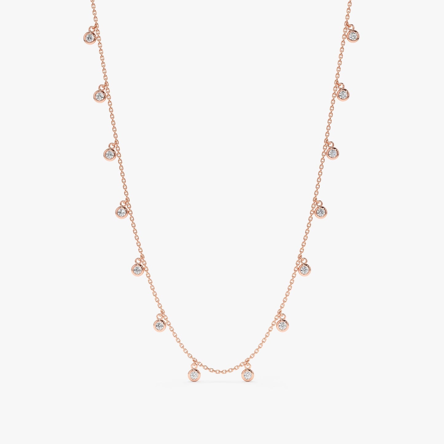 1.0 CT Round Bezel Solitaire Lab Grown Diamond Necklace