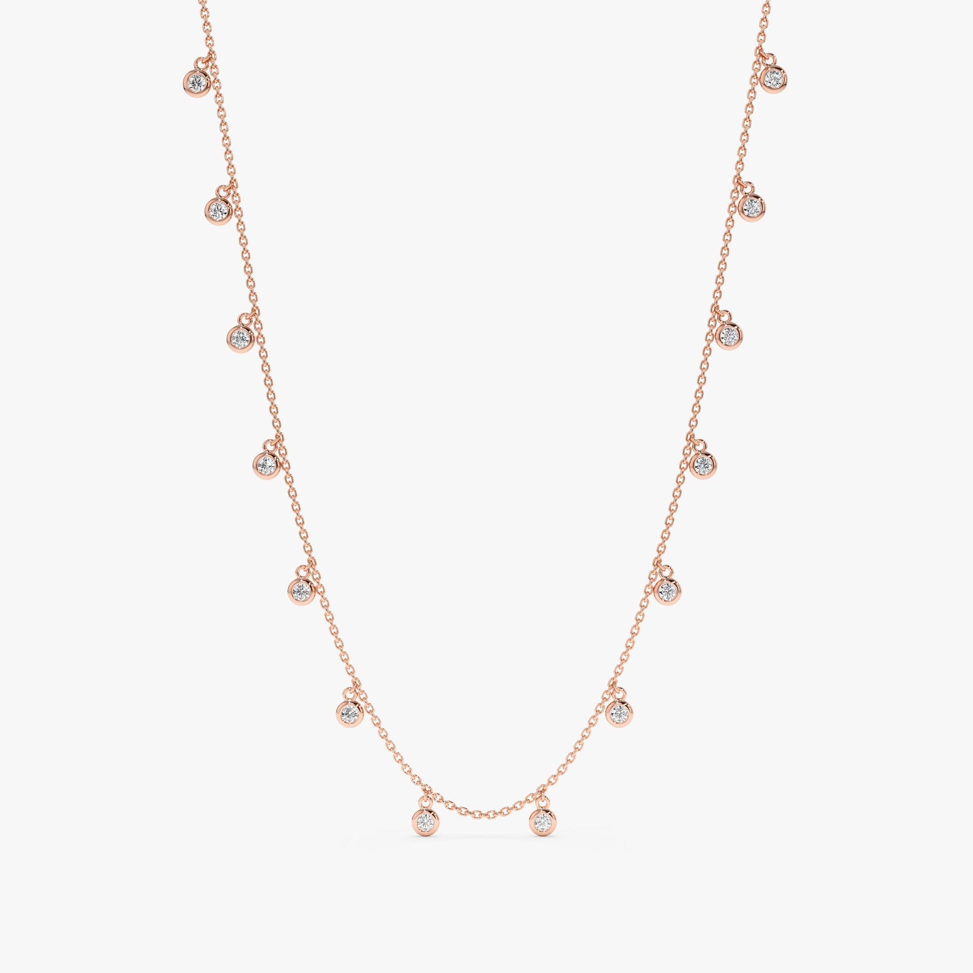 1.0 CT Round Bezel Solitaire Lab Grown Diamond Necklace