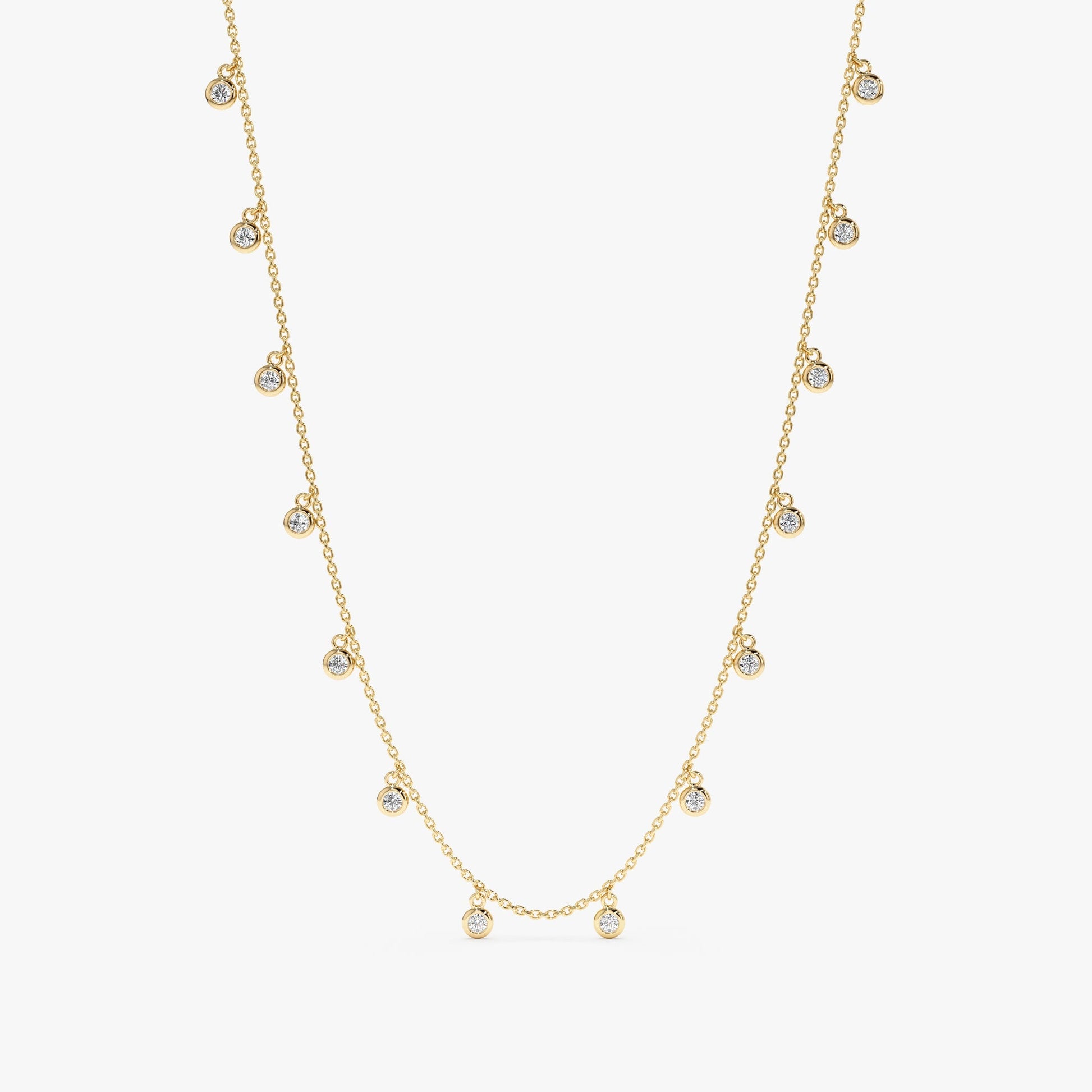 1.0 CT Round Bezel Solitaire Lab Grown Diamond Necklace