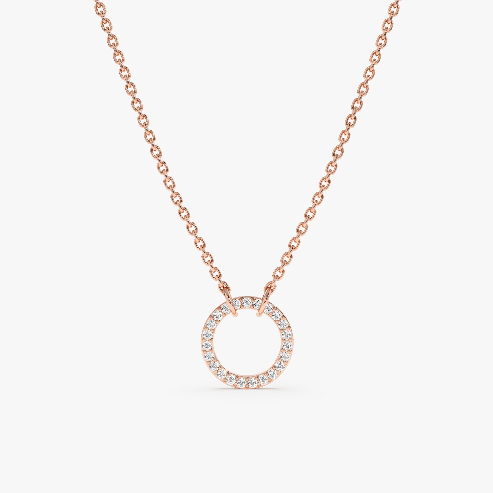 1.0 CT Round Bezel Solitaire Lab Grown Diamond Necklace