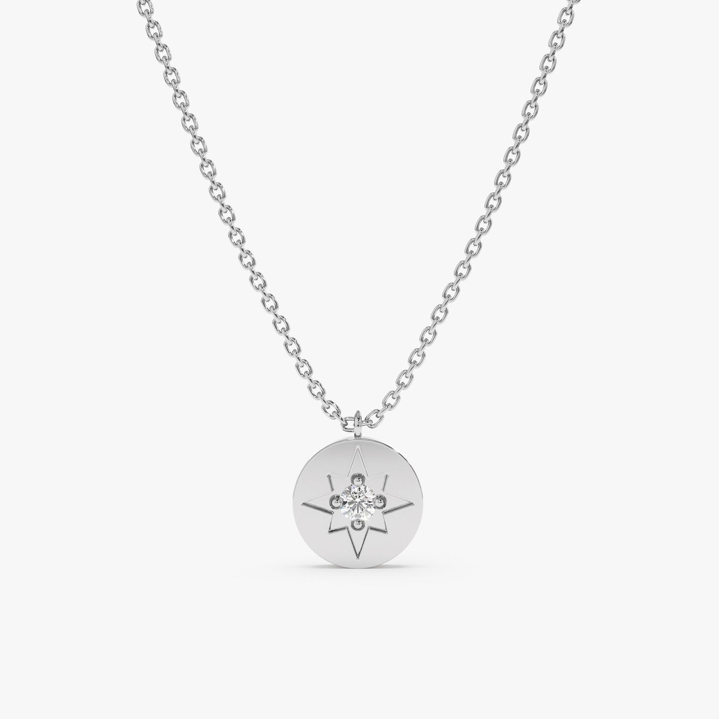 1.0 CT Round Bezel Solitaire Lab Grown Diamond Necklace