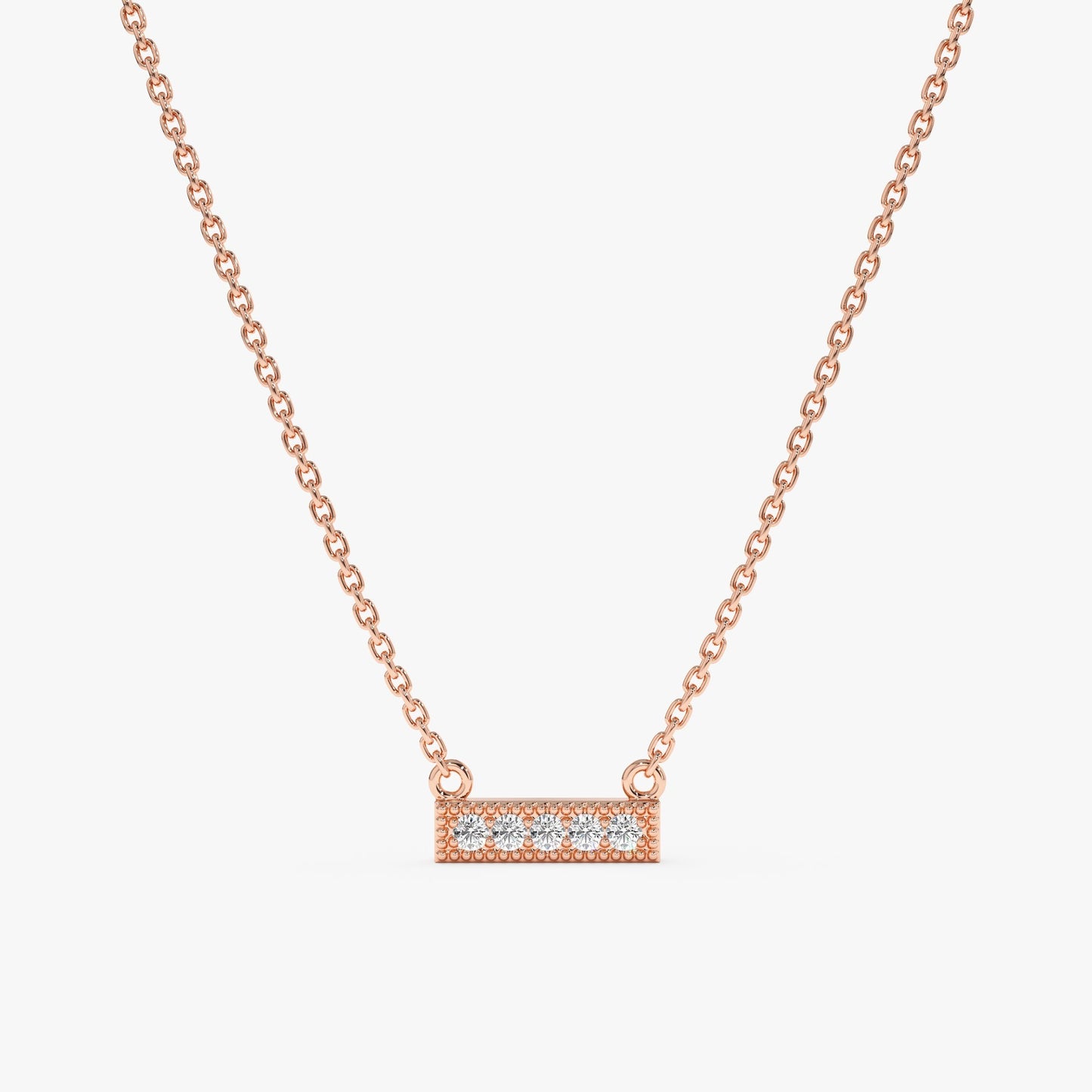 1.0 CT Round Bezel Solitaire Lab Grown Diamond Necklace