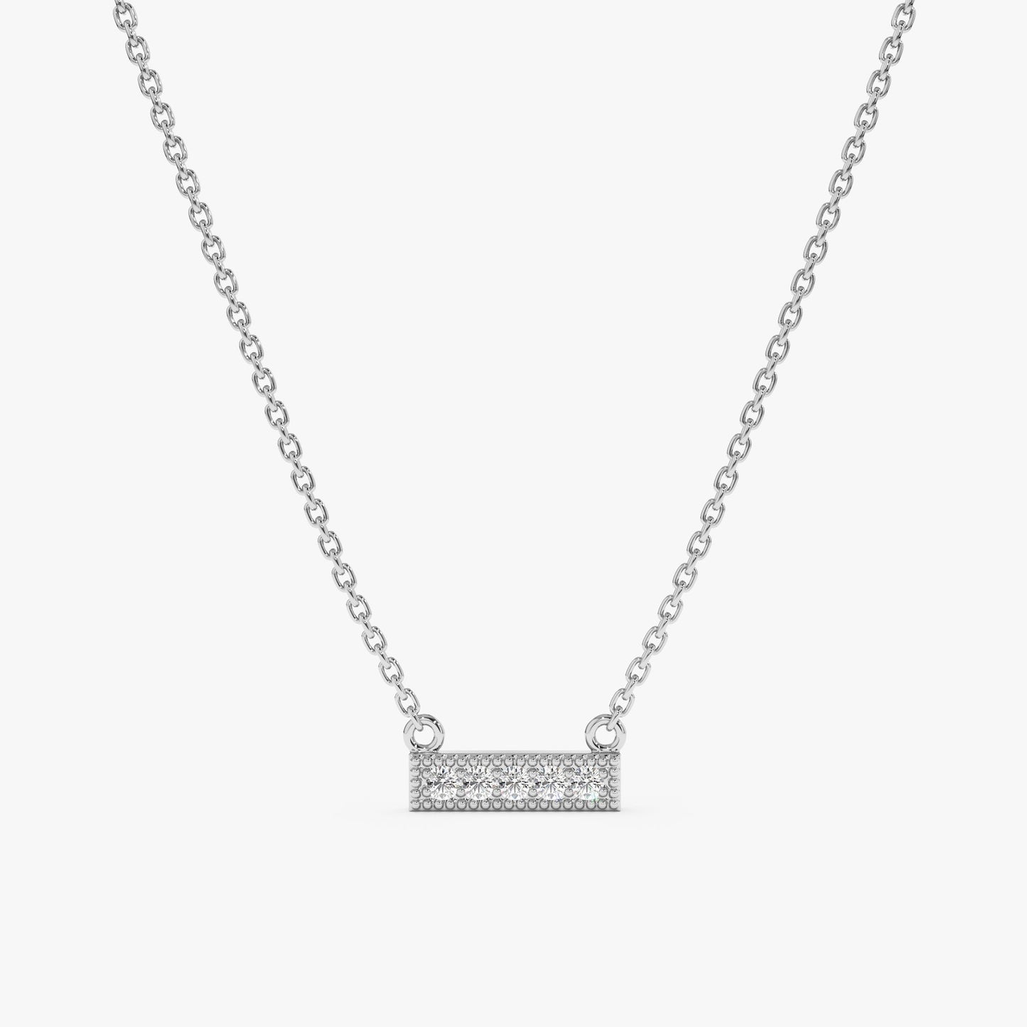 1.0 CT Round Bezel Solitaire Lab Grown Diamond Necklace