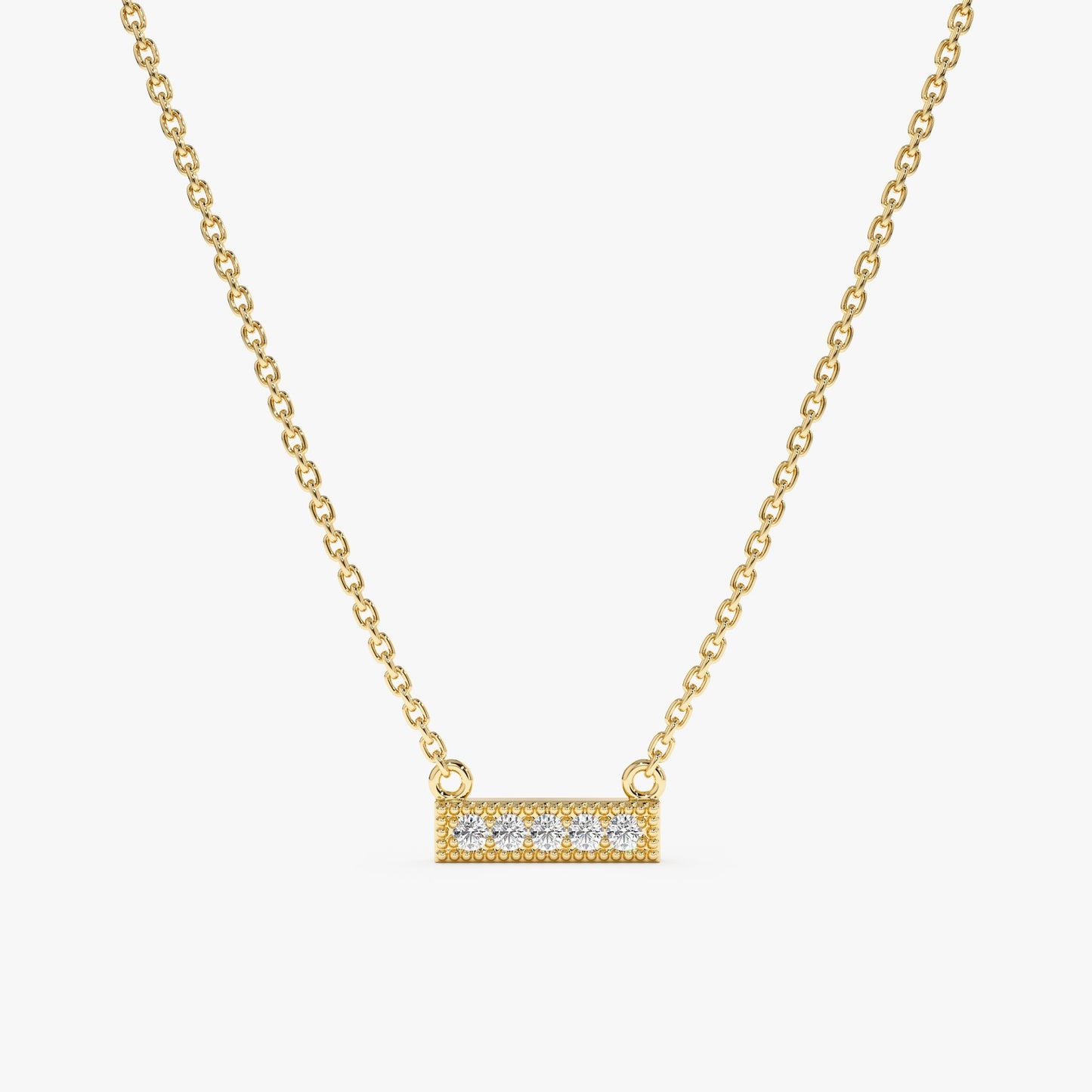 1.0 CT Round Bezel Solitaire Lab Grown Diamond Necklace