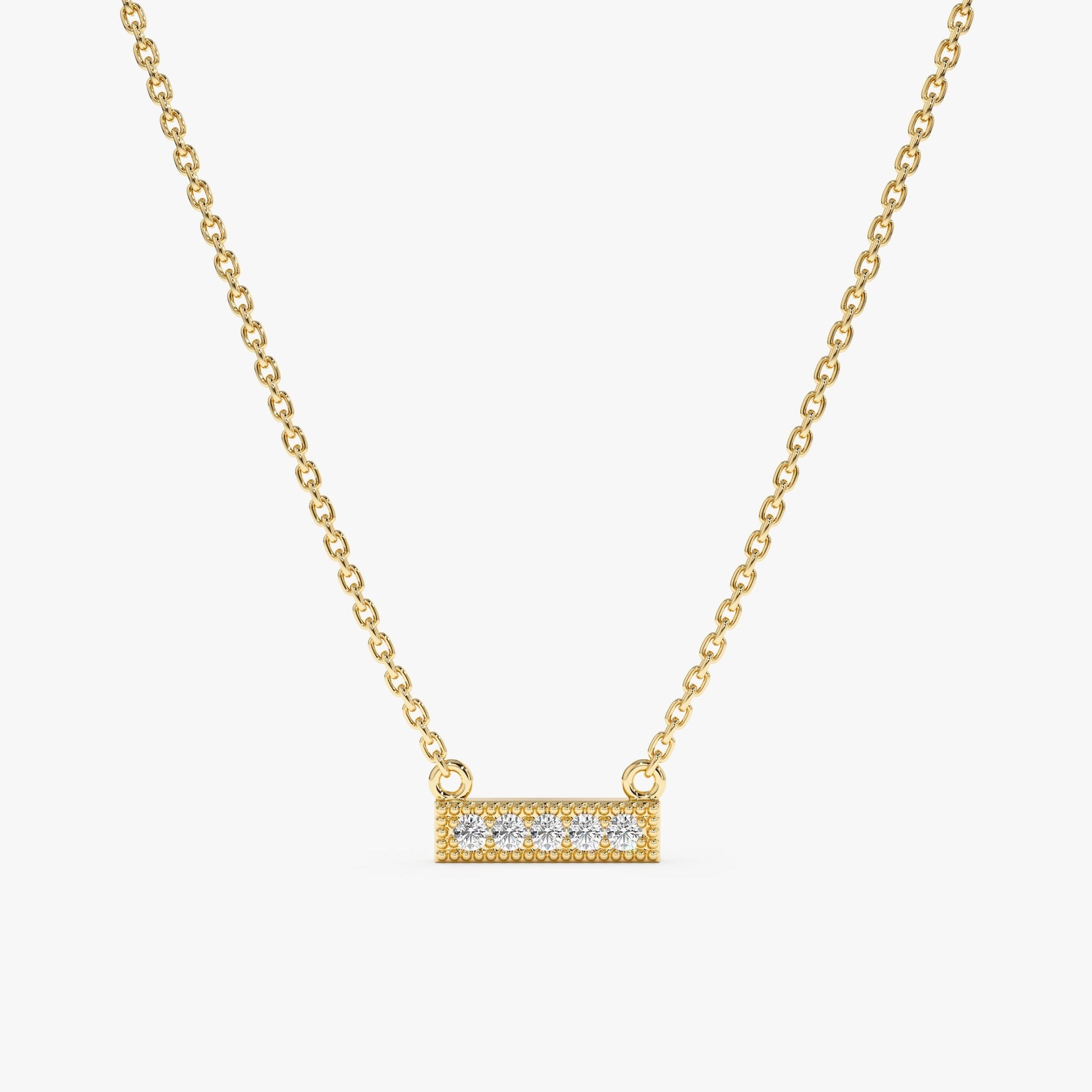 1.0 CT Round Bezel Solitaire Lab Grown Diamond Necklace