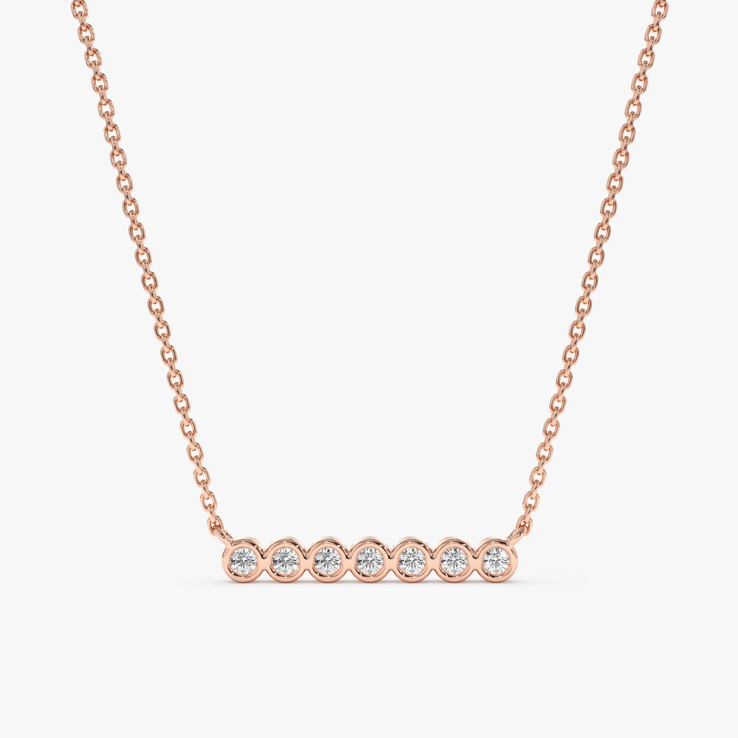 1.0 CT Round Bezel Solitaire Lab Grown Diamond Necklace