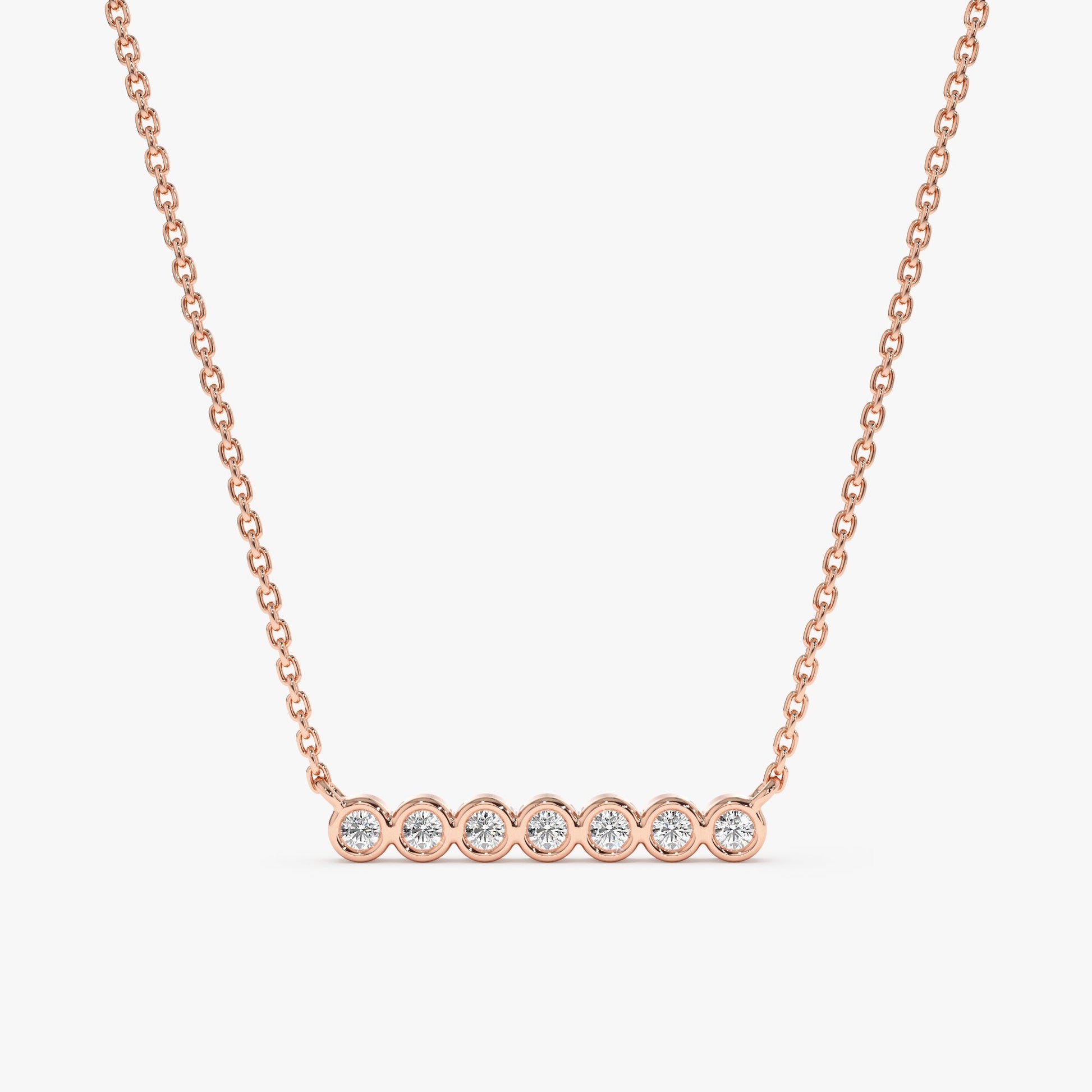 1.0 CT Round Bezel Solitaire Lab Grown Diamond Necklace