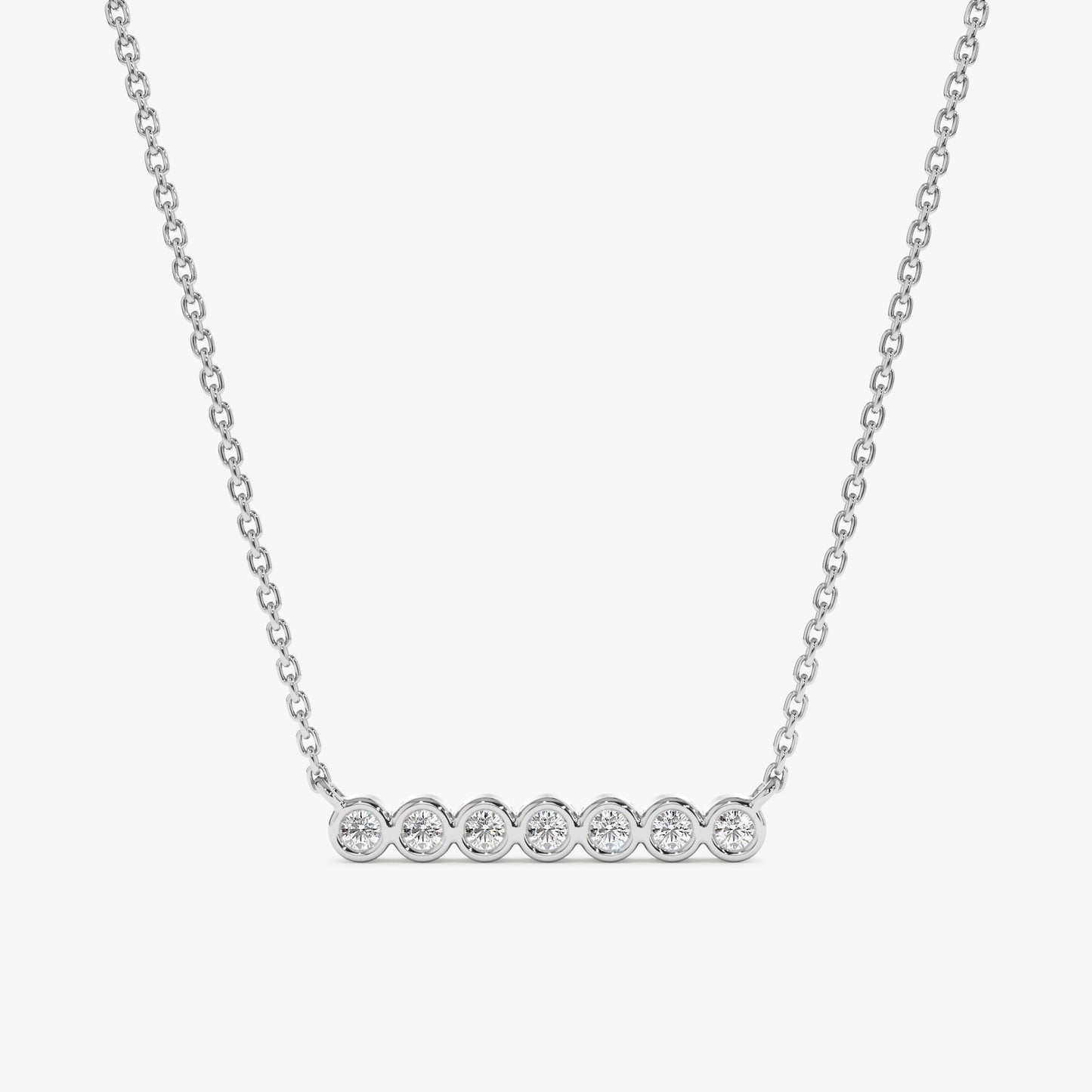 1.0 CT Round Bezel Solitaire Lab Grown Diamond Necklace
