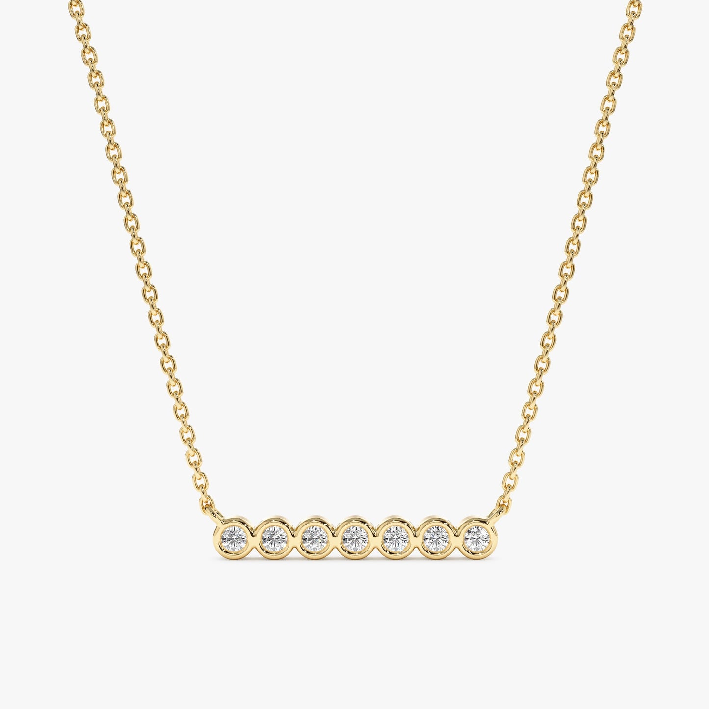 1.0 CT Round Bezel Solitaire Lab Grown Diamond Necklace