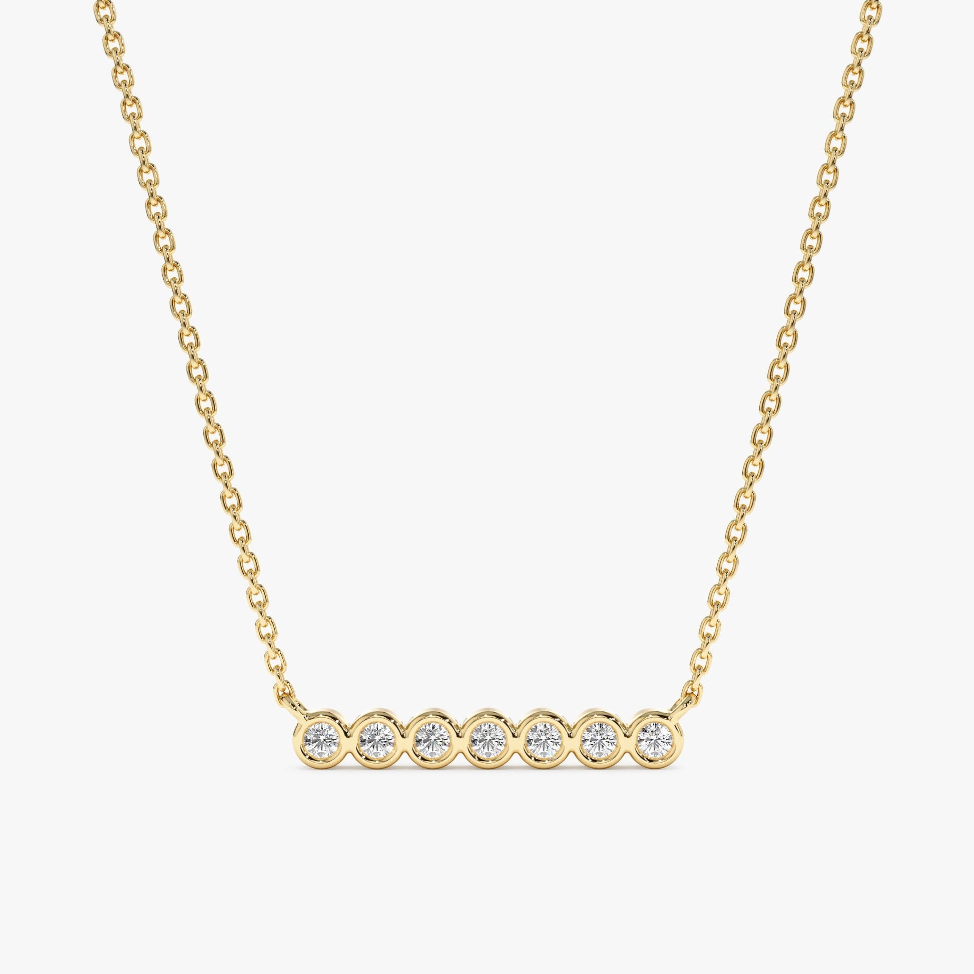 1.0 CT Round Bezel Solitaire Lab Grown Diamond Necklace